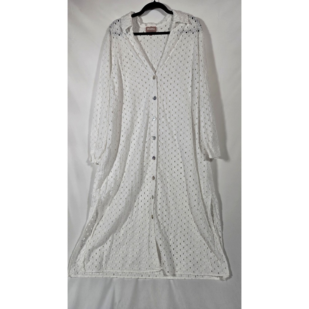 Show Me Your Mumu 100% Cotton Eyelet Long Cardigan | Women's Size 1X
